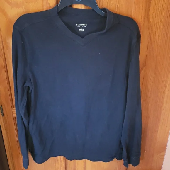 Sonoma Shirts Sonoma Mens Long Sleeve Tshirt Style Top Black